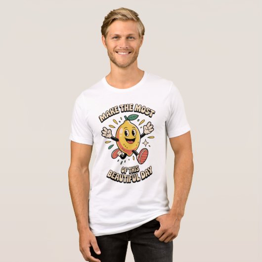 Make the Most – Lemon Power Men's Tri-Blend Shirt (Voorkant volledig)