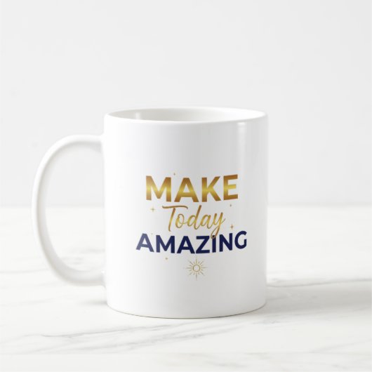 Make Today Amazing Gold Navy Sun Design Koffiemok (Links)