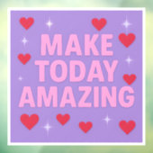 Make Today Amazing Red Hearts Sparkles  Raamsticker (Vel 3)