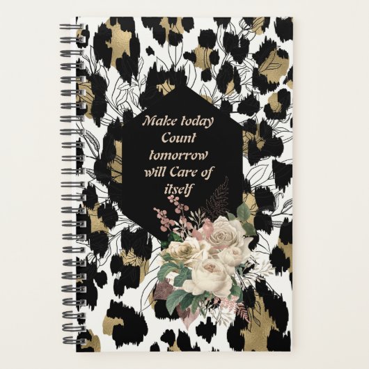 Make Today Count Leopard Floral Planner (Voorkant)
