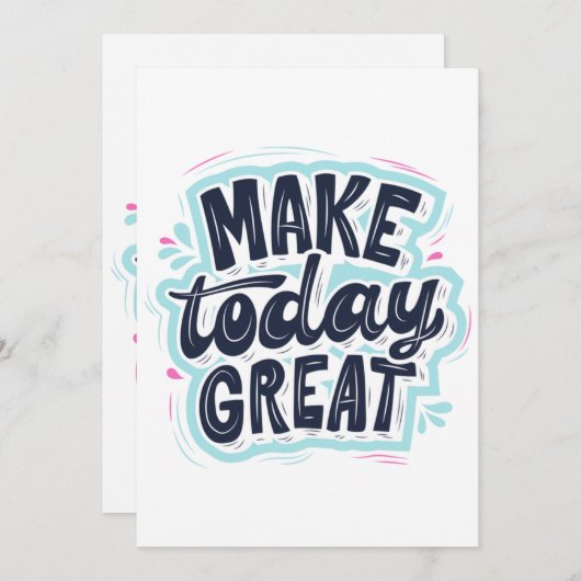 MAKE TODAY GREAT ESSENTIAL T SHIRTS Classic  Kaart (Voorkant / Achterkant)