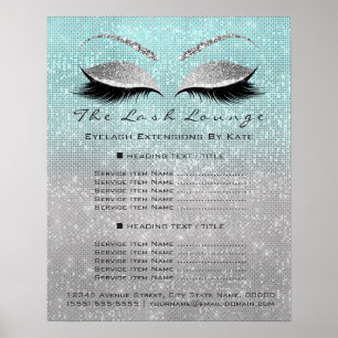 Make-up Artiest Beauty Salon Blauw Aqua Grijs Poster