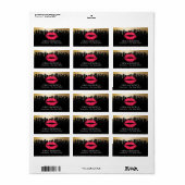 Make-up Artiest Gold Drip Red Gold Lips Schoonheid Etiket (Full Sheet)