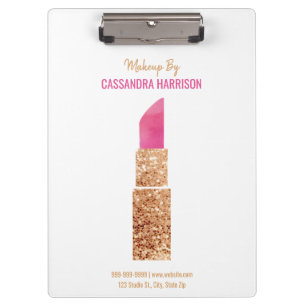 Make-up Artiest Gouden Sequin Waterverf Beauty Klembord