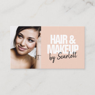 Make-up artiest haar foto vet script blush roze visitekaartje