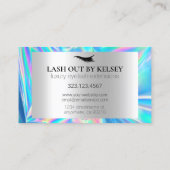 Make-up Artiest Holografisch Platina Glitter Drips Visitekaartje (Achterkant)