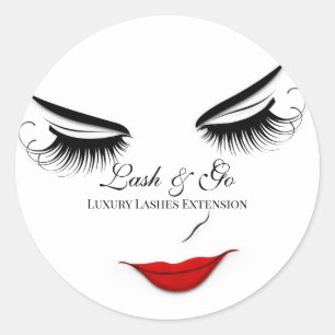Make-up artiest Lash Extension Lips Zwart Wit Ronde Sticker