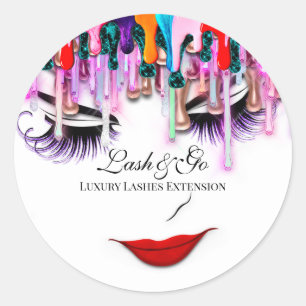 Make-up Artiest Lash Extension Schoonheid Holograf Ronde Sticker