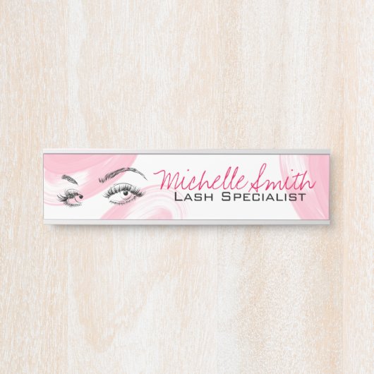 Make-up Artiest Lash Extensions Lashes Brows Roze Deurbordje (Voorkant)
