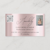 Make-up Artiest Lash QR LOGO Microblade Blush Roos Visitekaartje (Achterkant)