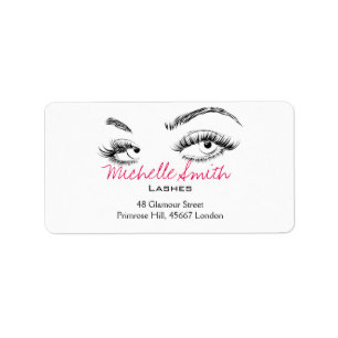 Make-up Artiest Lashes Brows Zwart en Wit Eenvoudi Etiket