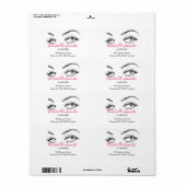 Make-up Artiest Lashes Brows Zwart en Wit Eenvoudi Etiket (Full Sheet)
