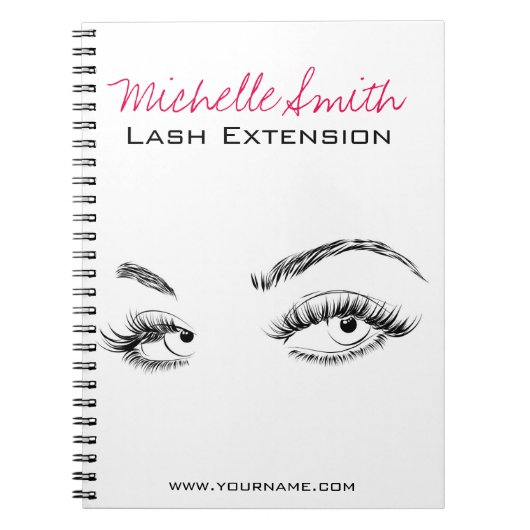 Make-up Artiest Lashes Brows Zwart en Wit Eenvoudi Notitieboek (Voorkant)