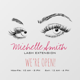 Make-up Artiest Lashes Brows Zwart en Wit Eenvoudi Raamsticker