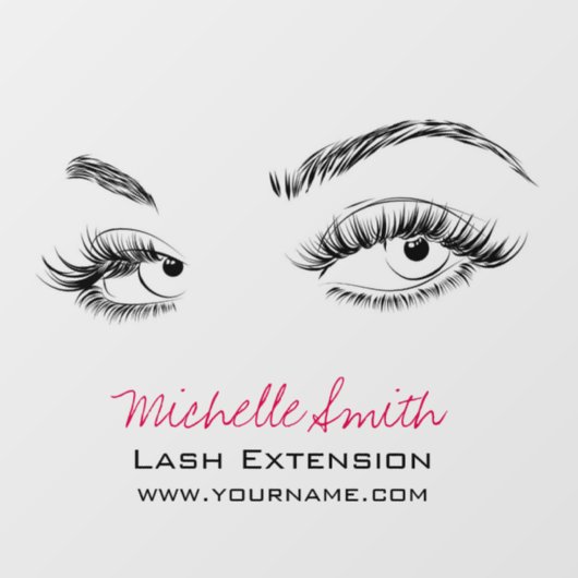 Make-up Artiest Lashes Brows Zwart en Wit Eenvoudi Raamsticker (Vel)