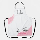 Make-up Artiest Lashes Brows Zwart Wit Naam Schort (Voorkant)