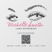 Make-up Artiest Lashes Brows Zwart Wit QR Code Raamsticker (Vel)
