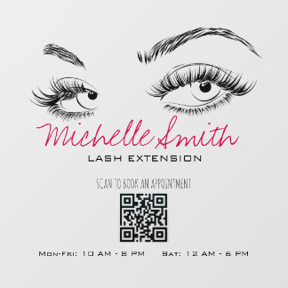 Make-up Artiest Lashes Brows Zwart Wit QR Code Raamsticker