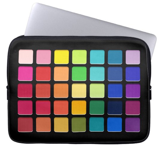 Make-up Artiest Oogschaduw Pallete Rainbow Grid Laptop Sleeve (Voorkant)