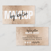 Make-up artiest vet handtekening script roos goude visitekaartje (Voorkant / Achterkant)