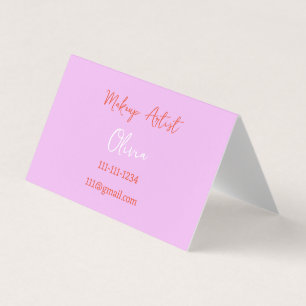 MAKE-UP ARTIEST VISITEKAARTJE ROZE EN ROOD