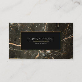 Make-up Artiest Zwart Goud Glitter Marmer Agaat Visitekaartje