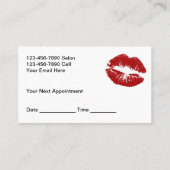 Make-up Artist Afspraakkaarten Rode Lippen Visitekaartje (Achterkant)