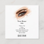 Make-up artist Brown Eyes Lange wimpers Vierkante Visitekaartje (Achterkant)