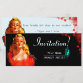 Make-Up Artist - Carte, Invitation, Invitation (Devant / Derrière)