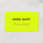 Make-up Artist Chartreuse Geel Kleurrijk Modern Visitekaartje (Voorkant)