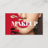 Make-up Artist foto QR Code rood Visitekaartje (Voorkant)