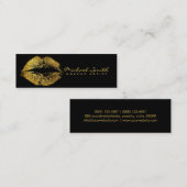 Make-up Artist Gold Lips Mini Visitekaartje (Voorkant / Achterkant)