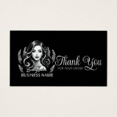 Make-up Artist Haar Stylist Zwart Wit Dank u Visitekaartje (Voorkant)