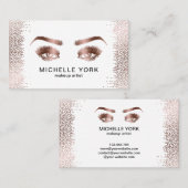 Make-up Artist Lange wimpers Roos Gold Eyes Brows Visitekaartje (Voorkant / Achterkant)