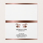 Make-up Artist Lange wimpers Roos Gold Eyes Brows Visitekaartjes (Binnenkant ongevouwen)