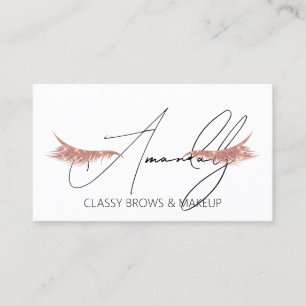 Make-up Artist Lashes QRLOGO Microblade Roos Wit Visitekaartje