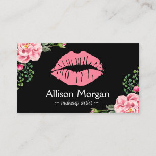 Make-up Artist Pink Lips Bloemen Decor Visitekaartje