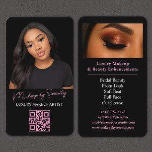 Make-up Artist QR Code Luxe Zwart Roze Beauty Visitekaartje
