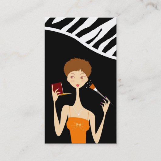 Make-up Artist Vector Shop Meisje Visitekaartje (Voorkant)