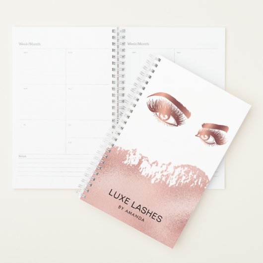 Make-up artist Wenkbrauwen Lashes Glitter Roos Gol Planner (Display)