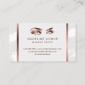 Make-up artist Wenkbrauwen Lashes Glitter Roos Gol Visitekaartje (Achterkant)