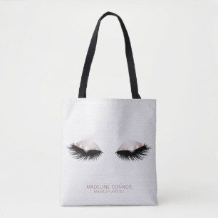 Make-up artist wimpers ogen Roos gouden glitter Draagtas