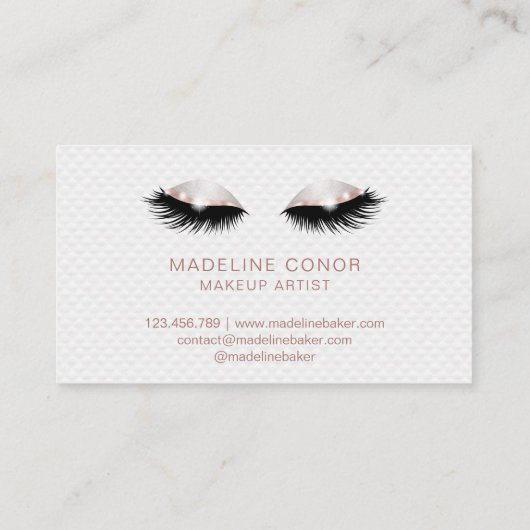 Make-up artist wimpers ogen Roos gouden glitter Visitekaartje (Achterkant)