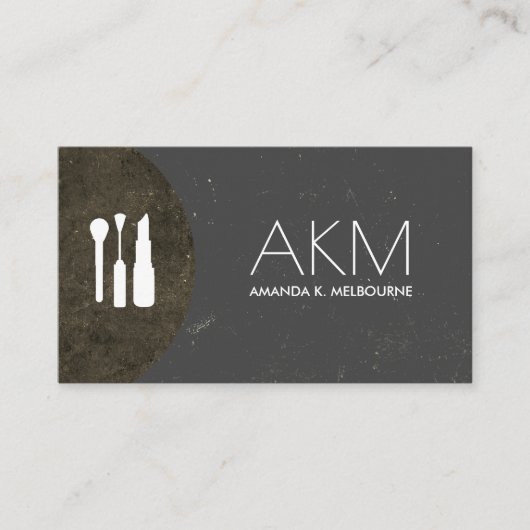 Make-up artistiek monogram verfijnd visitekaartje (Voorkant)