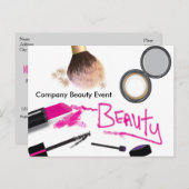 Make-up Beauty Glam Event Workshop Briefkaart (Voorkant / Achterkant)