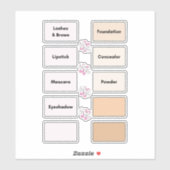 Make-up Bin Organisatie Vanity Vinyl Labels (Vel)