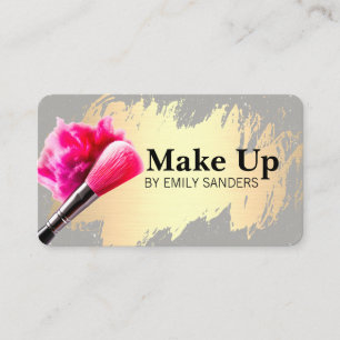 Make-up borstel en poeder   goudgeborsteld visitekaartje