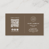 Make-up Bruin Monogram QR Code Logo Visitekaartje (Achterkant)