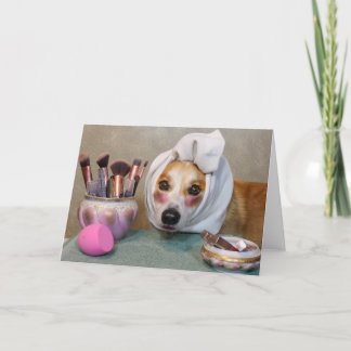 Make-up Corgi lege wenskaart Kaart