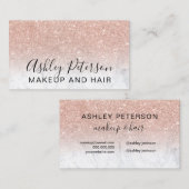 Make-up elegante typografie roos gouden glitter ma visitekaartje (Voorkant / Achterkant)